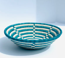 Load image into Gallery viewer, 12&quot; Blue &amp; White Sisal Basket
