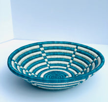 Load image into Gallery viewer, 12&quot; Blue &amp; White Sisal Basket
