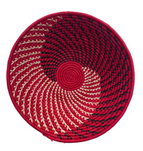 Load image into Gallery viewer, 16&quot; Red Swirl Raffia Basket
