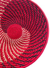 Load image into Gallery viewer, 16&quot; Red Swirl Raffia Basket
