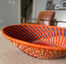 Load image into Gallery viewer, 16&quot; Orange Swirl Raffia Basket
