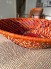 Load image into Gallery viewer, 16&quot; Orange Swirl Raffia Basket
